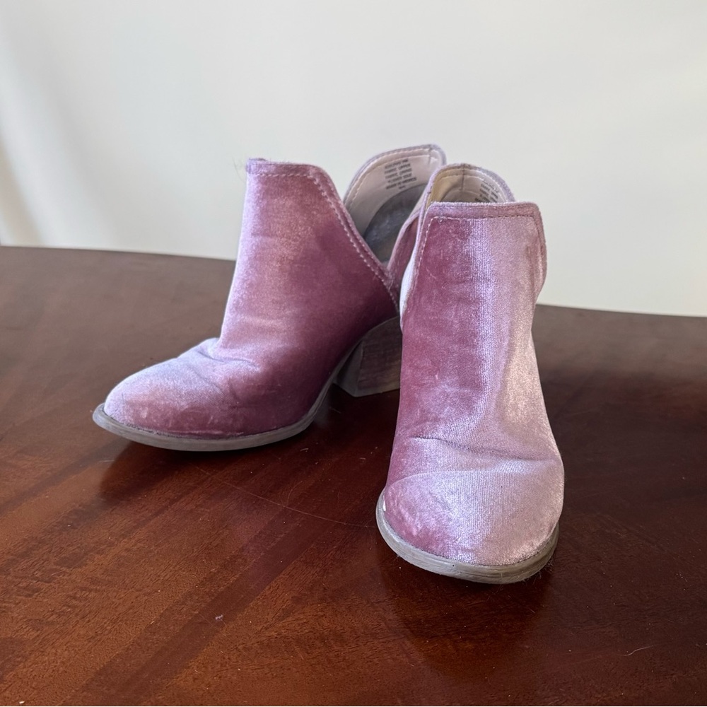 Steve Madden Pink Velvet Ankle Booties